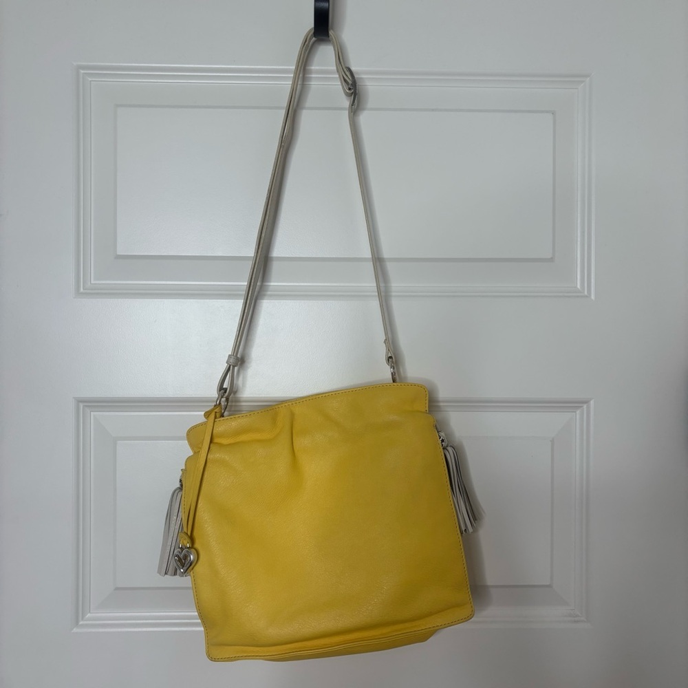 Brighton Etta Yellow Soft Pebbled Leather Shoulder Bag